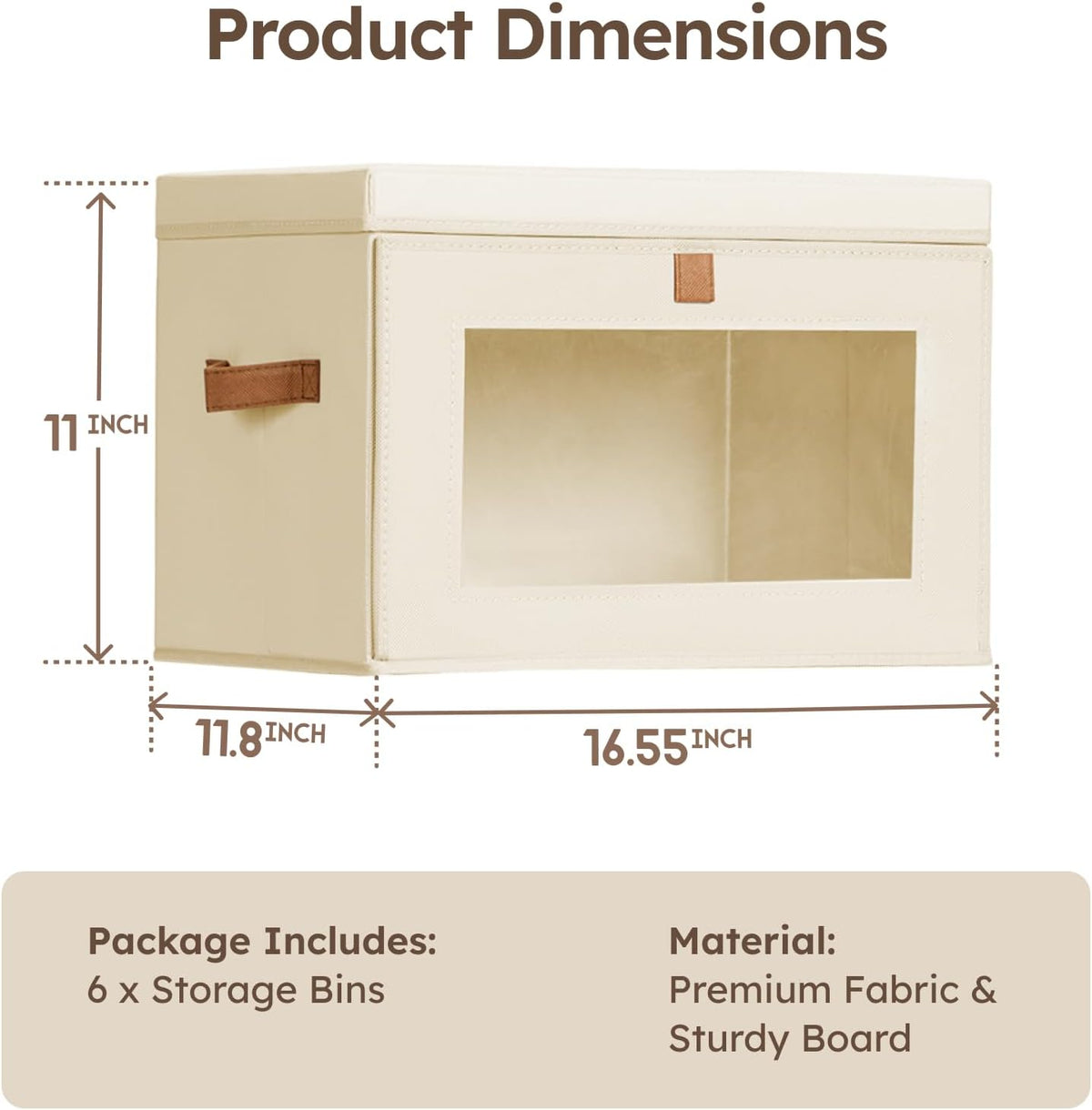 Storage Bins with Lids – Front Opening Storage Box with Clear Window & Handles - Field & Nook