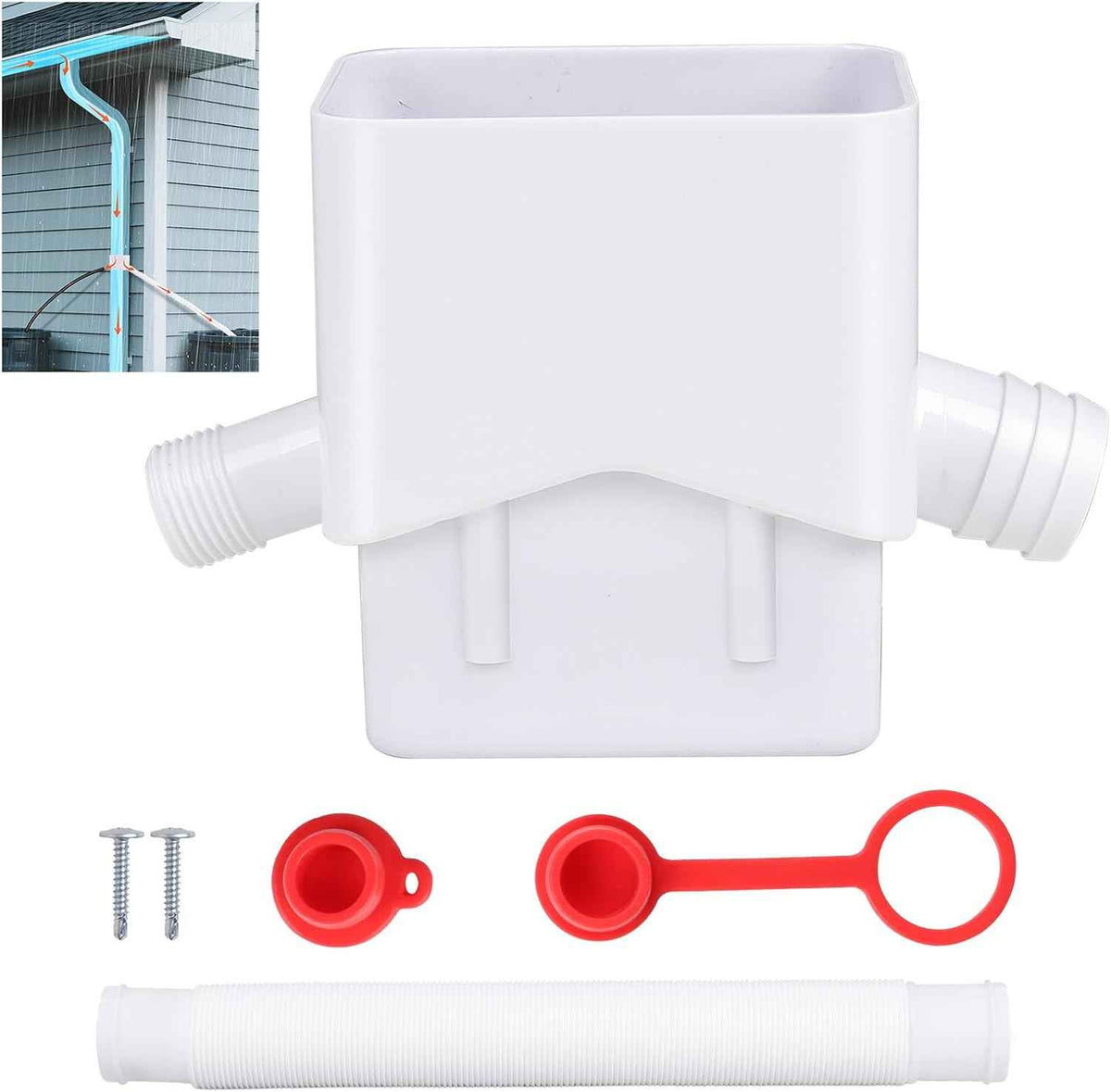 Rain Barrel Diverter Fits for 3"x4" Downspout,Rainwater Collection System,Rain Barrel Diverter Kit to Direct Water into Rain Barrel