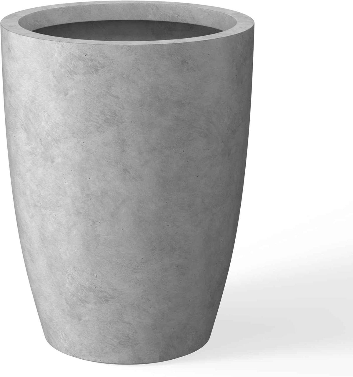 Kante 18.1" H Tall Round Concrete Planter for Outdoor Indoor, Modern Decorative Plant Pots with Drainage Hole & Rubber Plug for Home & Garden Natural Concrete