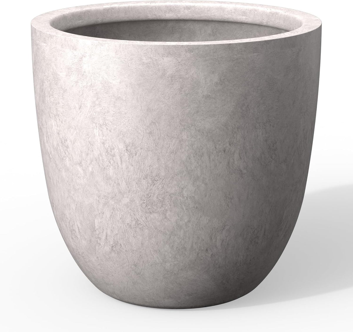 Kante 18 Inch Dia Round Concrete Planter, Indoor Outdoor Large Plant Pot with Drainage Hole and Rubber Plug for Home Patio Garden, Light Gray