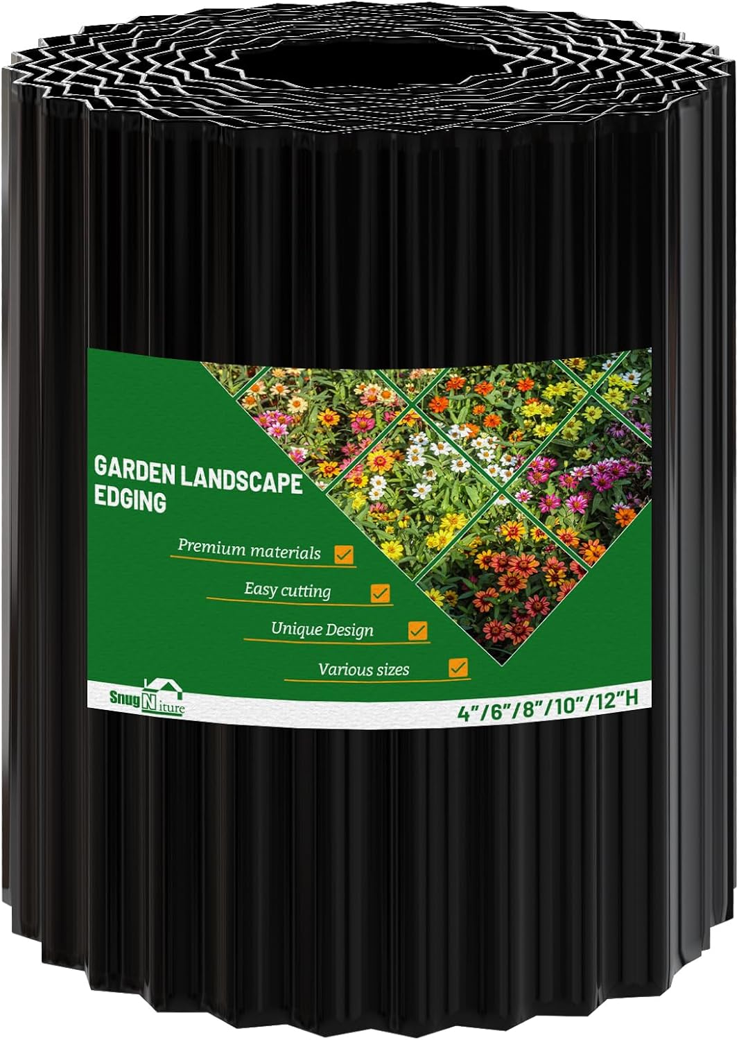 SnugNiture Corrugated Metal Garden Edging,10" x 20' Sturdy Lawn Edging Border,Landscape Edging Border for Lawn, Flower Bed,Garden and Yard