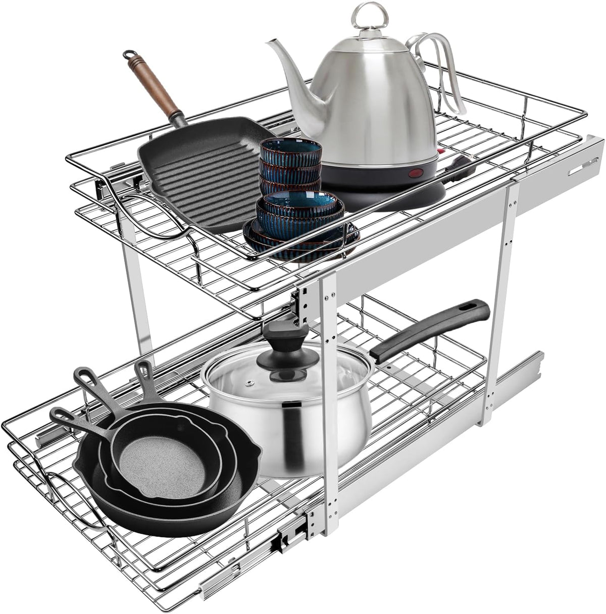 Sikarou Pull-Out Cabinet Organizer, 14" W x 21" D