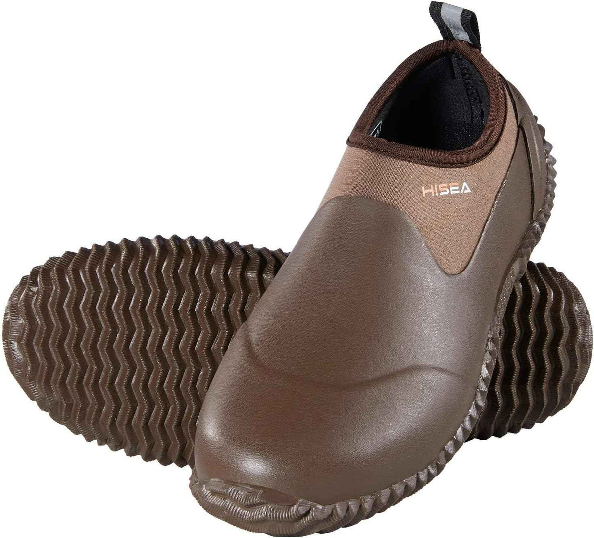 HISEA Unisex Waterproof Garden Shoes, Men's Rubber Rain Boots Women's Ankle Rain Shoes Neoprene Camp Booties Outdoor Slip-On Footwear for Gardening, Farming, Camping, Car Wash, Lawn Care and Yard Work