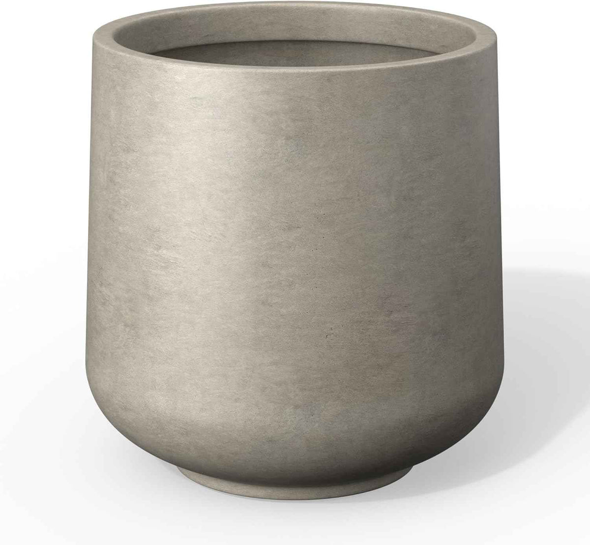 Kante 11.6" Dia Round Concrete Planter, Outdoor Indoor Large Plant Pots Containers with Drainage Hole and Rubber Plug for Home Garden Patio, Buff Concrete