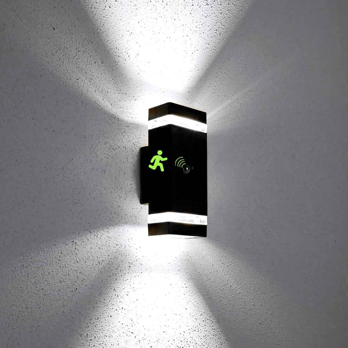 Motion Sensor Outdoor Wall Lights, Dusk to Dawn Exterior Light Fixtures with 3 Modes, Modern Up Down Wall Sconce, Waterproof Aluminum Porch Light for Garage, Patio, Front Door – Matte Black