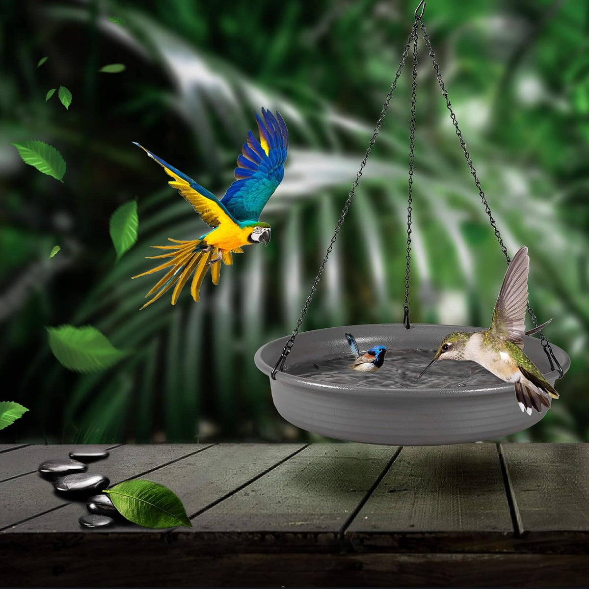 CARGEN Hanging Bird Bath Bowl - Window Bird Water Feeder Tray for Outdoors | Bird Bath for Outside, Garden Wildlife Feeding Plate for Patio Yard Decor, Gift for Bird Lovers, Backyard Bird Must Haves