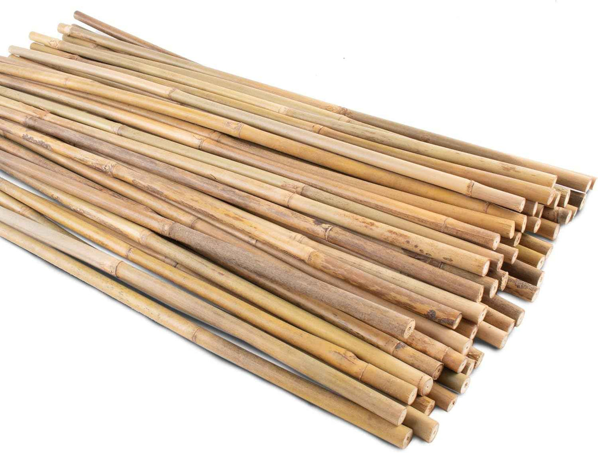 50Pcs Garden Stakes, 0.32”/16 Inch Bamboo Sticks,Natural Plant Stakes for Indoor and Outdoor Plants,Poles for Tomatoes, Beans, Potted Plants