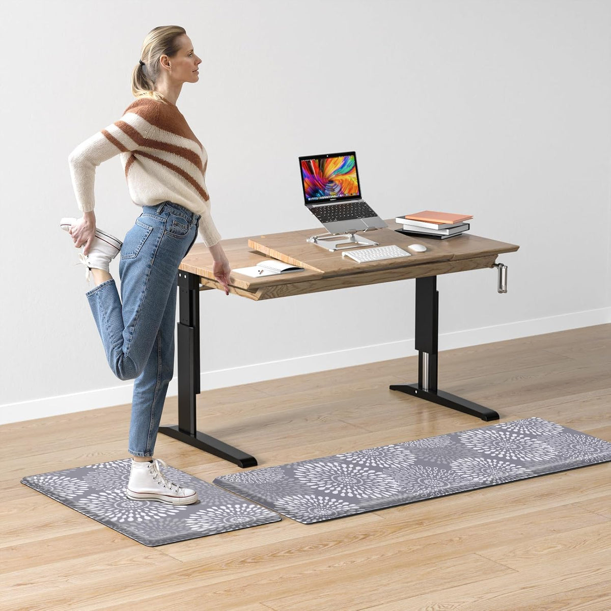 LuxStep Kitchen Mats for Floor,Cushioned Rug Anti-Fatigue for Kitchen Decor | Waterproof Non-Slip Kitchen Rugs Set of 2,Heavy Duty Ergonomic Comfort Mat for Kitchen Accessories,Office,Laundry