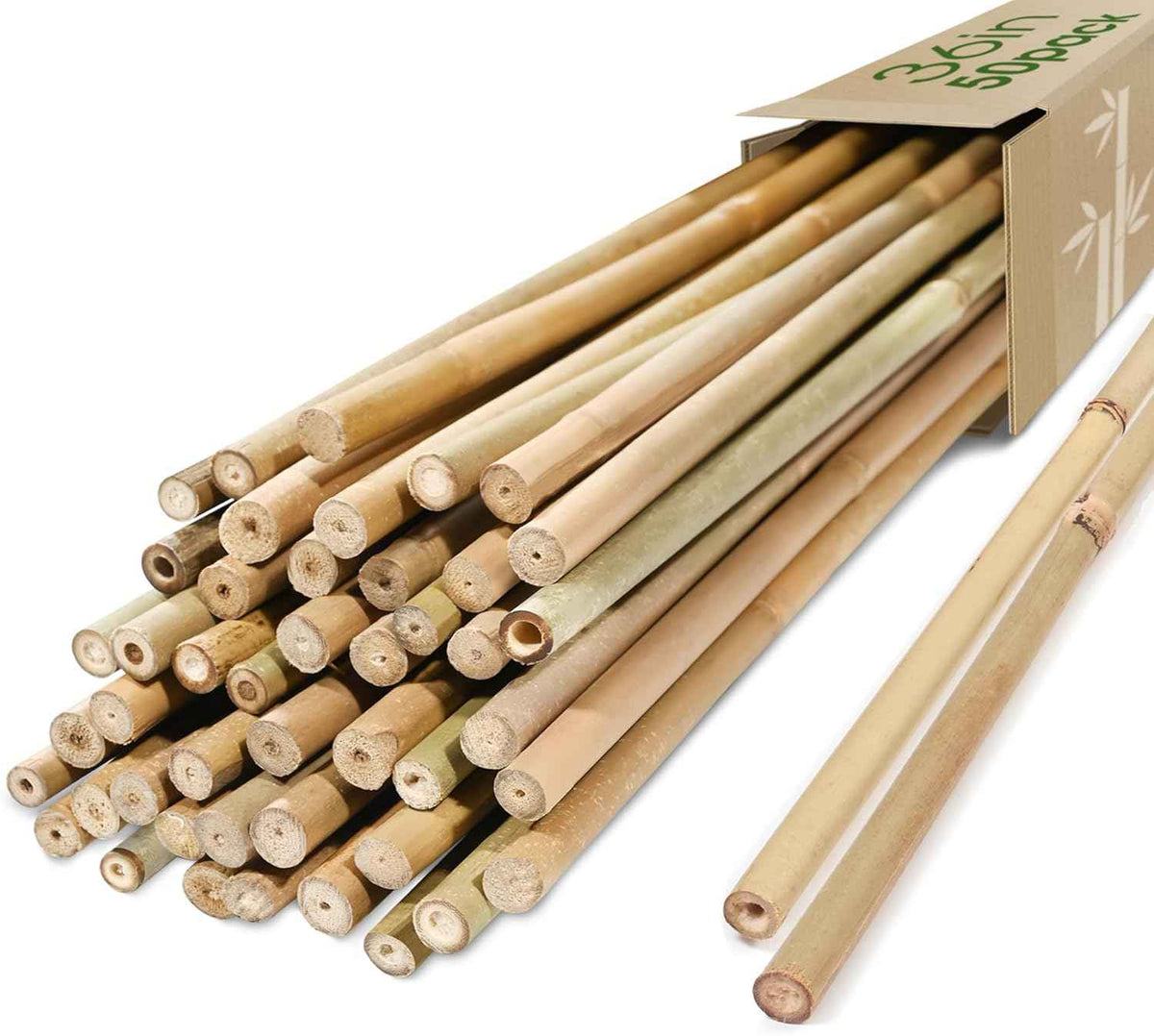Bamboo Stakes 3ft, 50 Pack Bamboo Garden Stakes 3 Feet, Natural Plant Stakes for Tomatoes and Climbing Plant Support, Bamboo Sticks for Plants