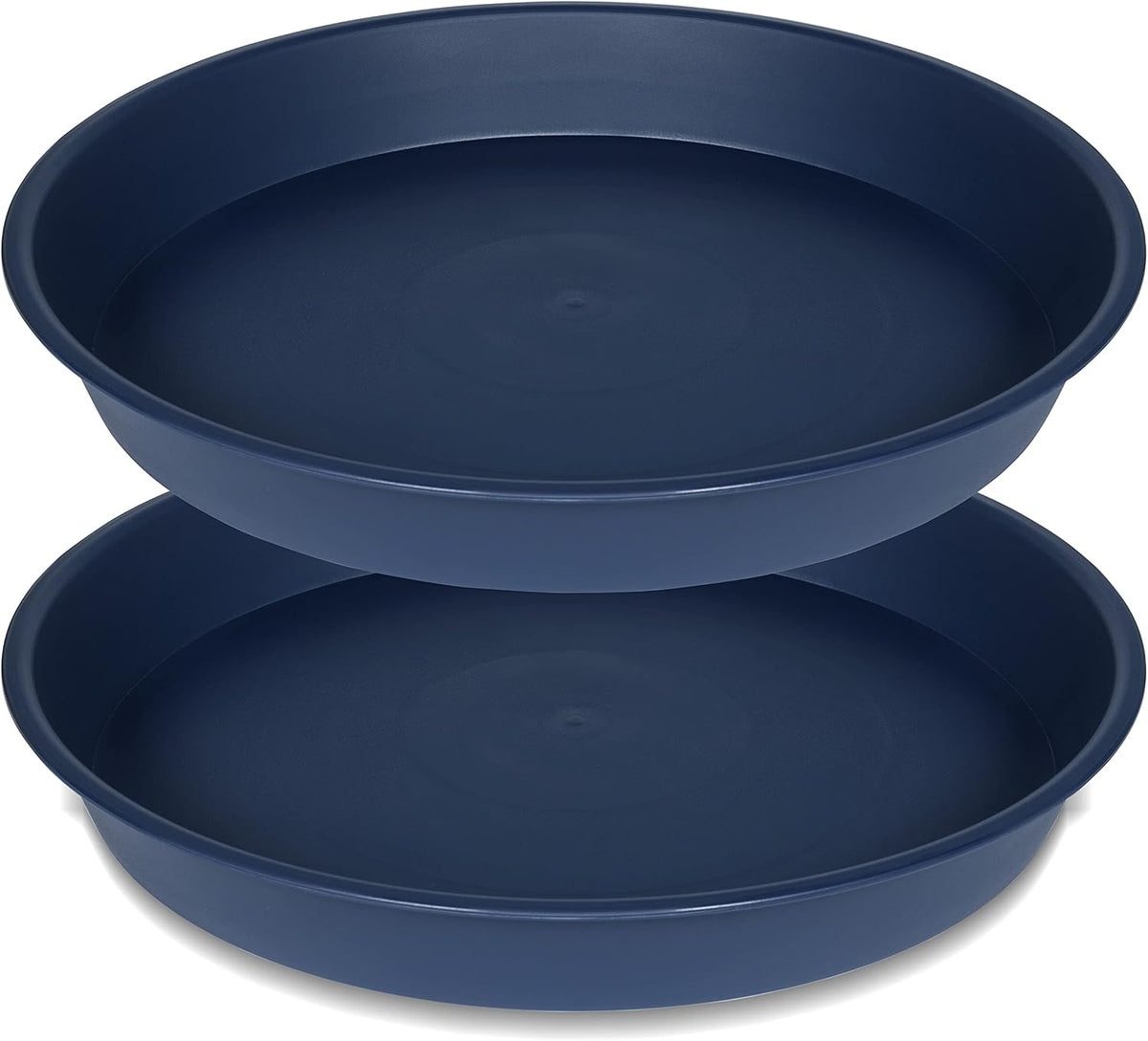 2 Pack of 14 inch Plant Saucers Bird Bath Bow Round, Plastic Plant Saucer Tray for Pots, White Planters for Indoor Plants, Plant Trays for Planter 12-15" (14", Blue)