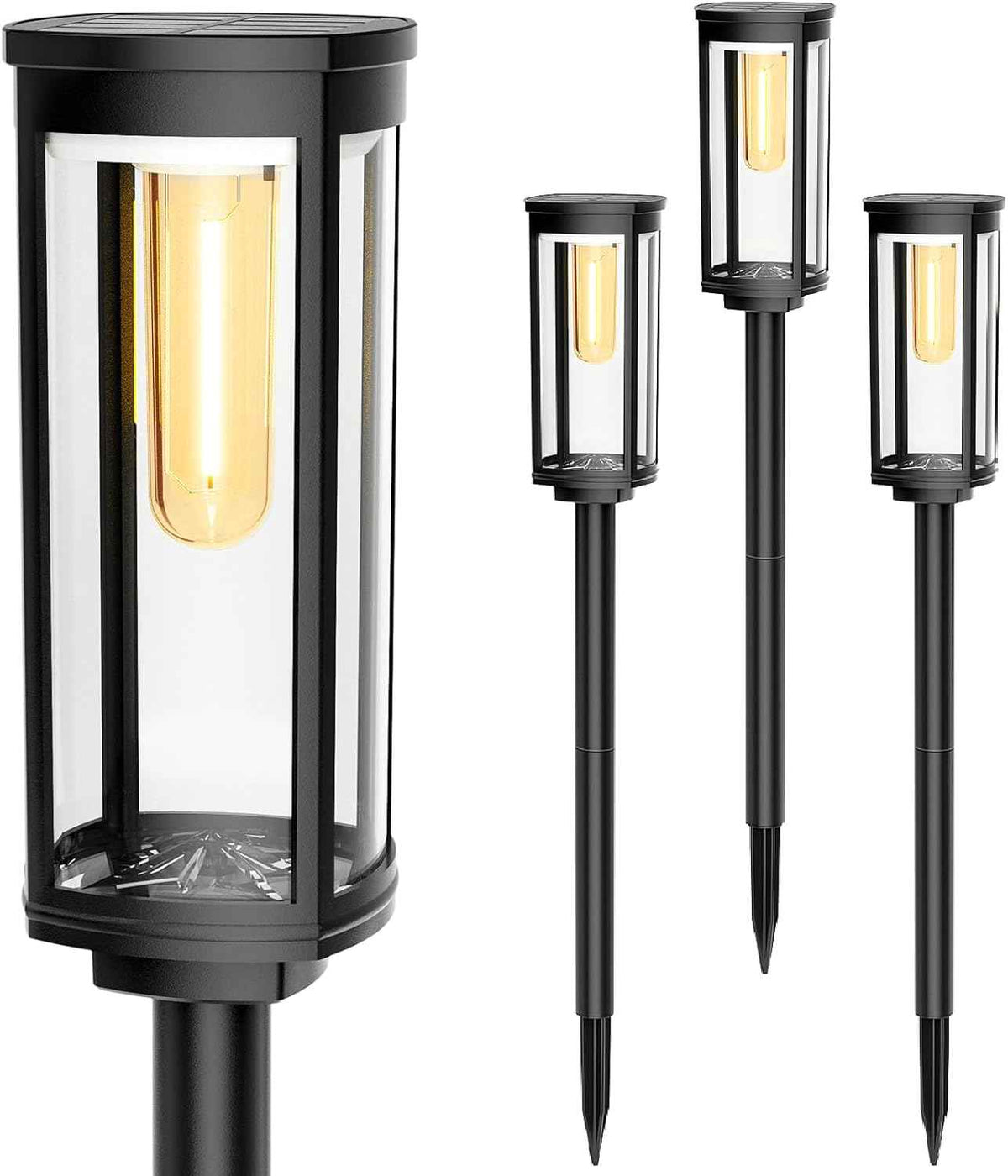 COXSENI Solar Pathway Lights Outdoor 4 Packs, Bright Solar Path Light Outside Waterproof, Solar Garden Decorative Solar Powered Landscape Lights for Walkway Driveway Lawn Patio Sidewalk Yard Decor