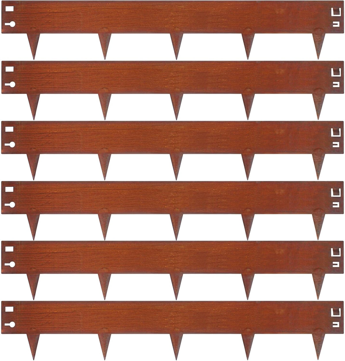 42" L X7.9 H Corten Steel Landscape Edging, 6 Pack Hammer in Landscape Edging, Garden Edging Border for Lawn, Flower Bed, Yard (Rust-Colored)