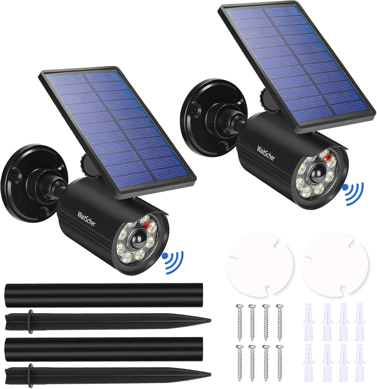 Solar Lights Outdoor Motion Sensor Flood Lights IP67 Waterproof 3600mAh Security Light for Front Door,Garage, Driveway, Yard, Deck(2pack)