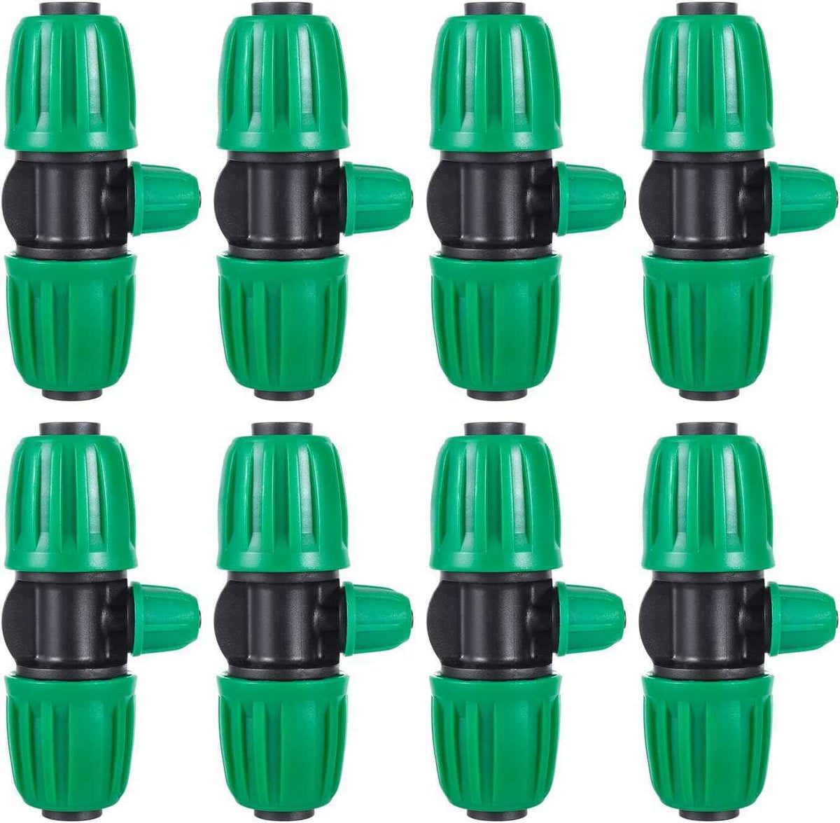 10 Pcs 1/2 to 1/4 inch Garden Hose Tubing Irrigation Fittings,3-Way Anti-Leak 1/2'' to 1/4'' Locked Barbed Drip Irrigation Tee Connectors (1/2"IDx0.6-0.63"OD) 1/2'' to 1/4'' Irrigation Tubing Fitting