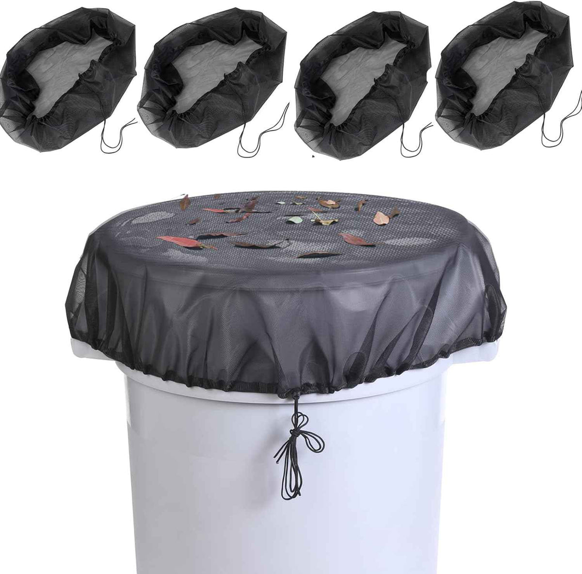 37.5 Inch Mesh Cover for Rain Barrel,Rain Bucket Leaf Filter Screen Cover,Pack of 4