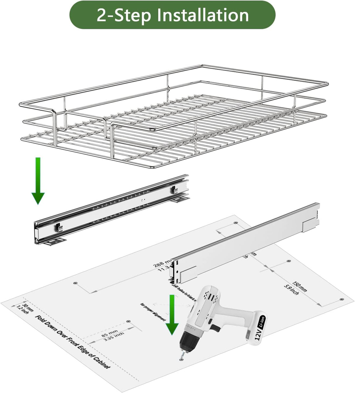 LOVMOR Pull-Out Cabinet Organizer, 31½" W x 21½" D