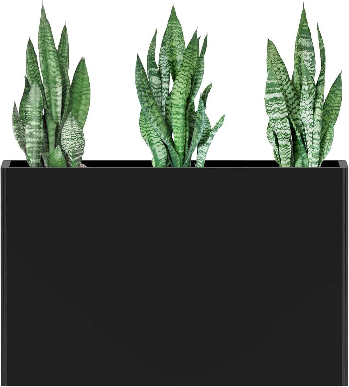 Heavy-Duty Galvanized Steel Planter with Removable Insert Shelf & 4 Drainage Holes - 32x12x24 Inches Large Size Planters for Outdoor/Indoor Patio, Black