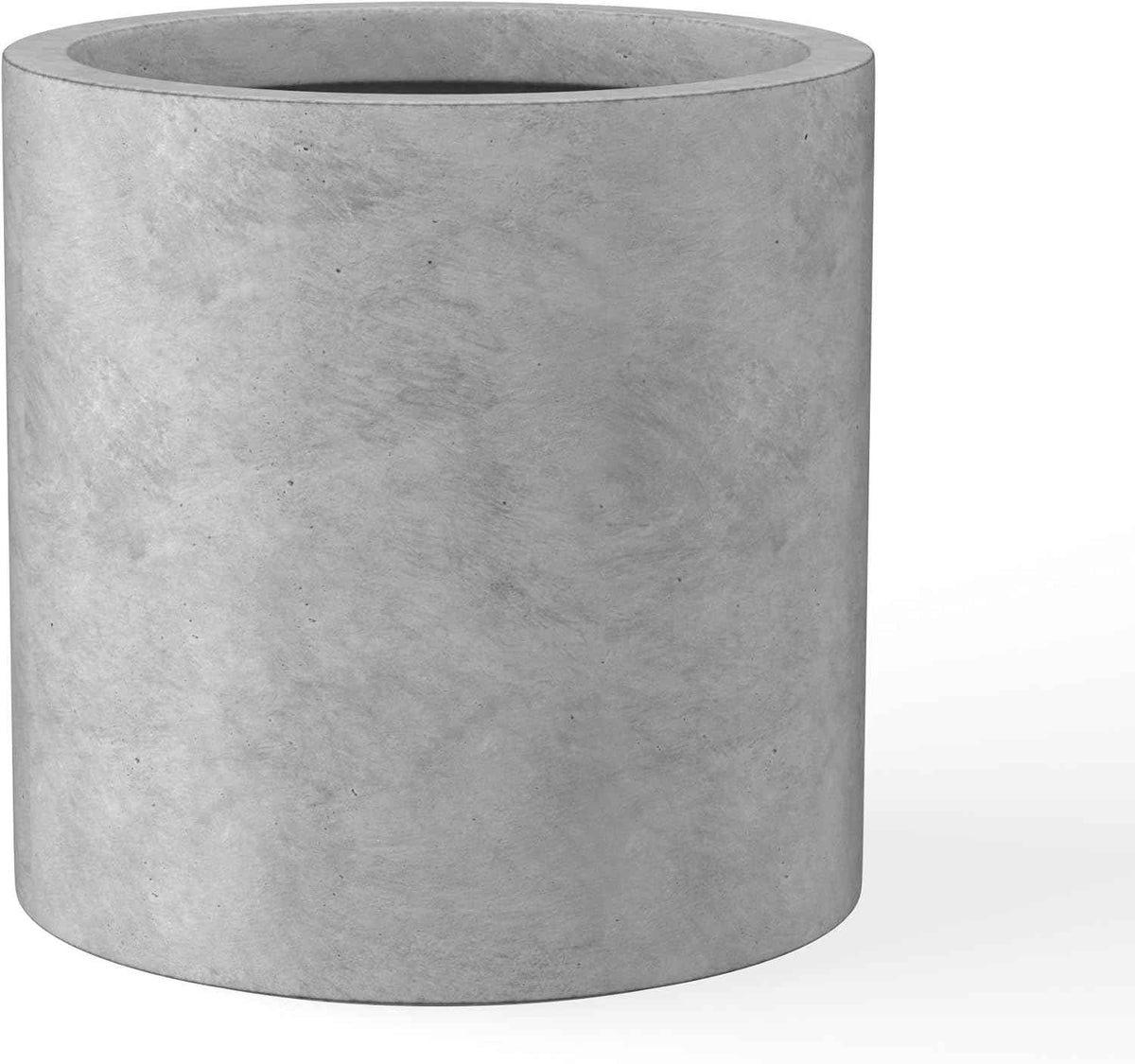 Kante 12.6" Dia Round Concrete Planter, Modern Style Large Cylindrical Plant Pot with Drainage Hole and Rubber Plug for Indoor Outdoor Patio, Natural Concrete