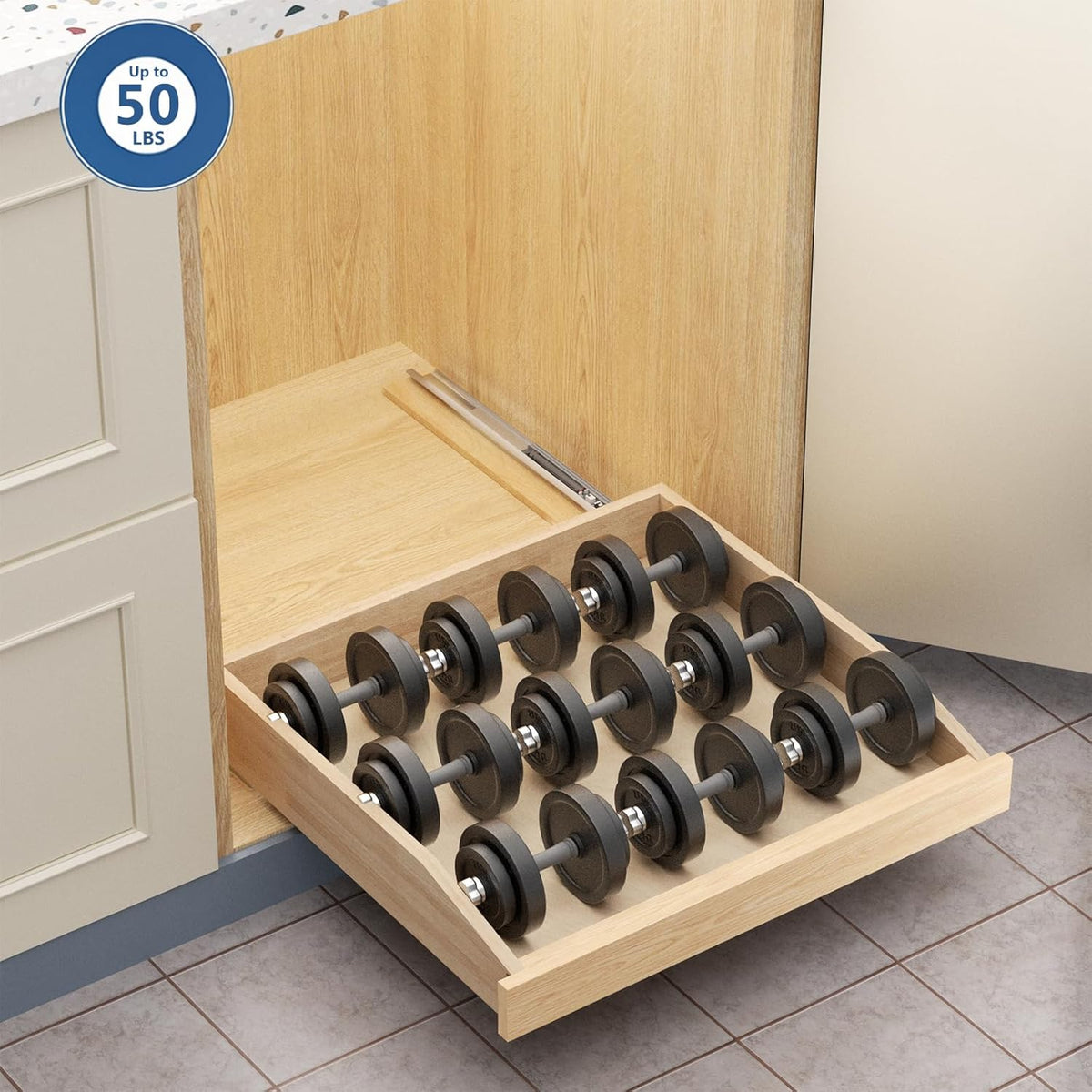 ROOMTEC Pull Out Cabinet Organizer, 22-1/2" W x 21" D