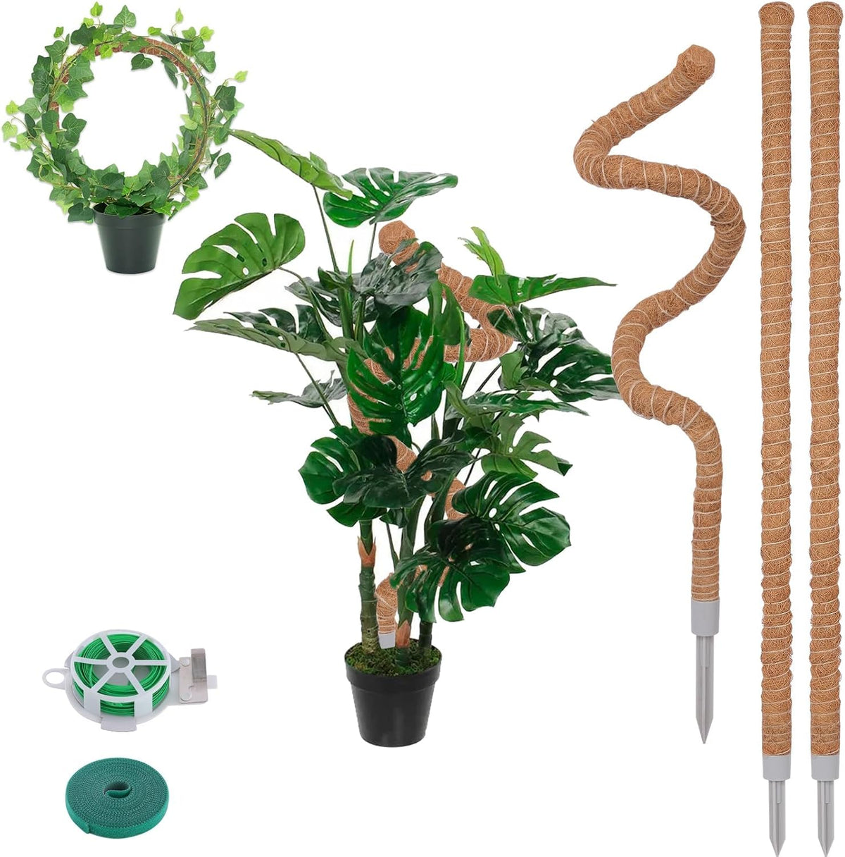 3 Pack Moss Pole, 30 Inch Monstera Plant Support, Moss Poles for Climbing Plants Indoor DIY, Coco Coir Plant Pole Moss Plant Stick Support Stake Kit for Potted Plants, Pothos, Philodendron