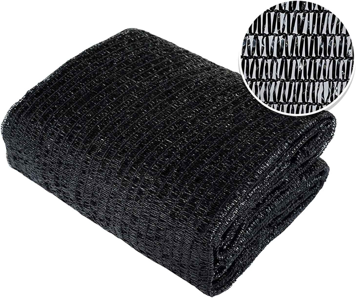 Agfabric 50% Shade Cloth Sunblock Shade Cloth Cover with Clips for Plants 6.5’ X 20’, Black