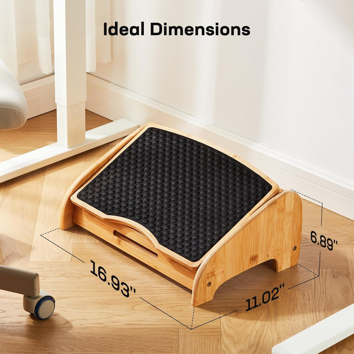 4-Height Bamboo Footrest with Massage Texture - Field & Nook