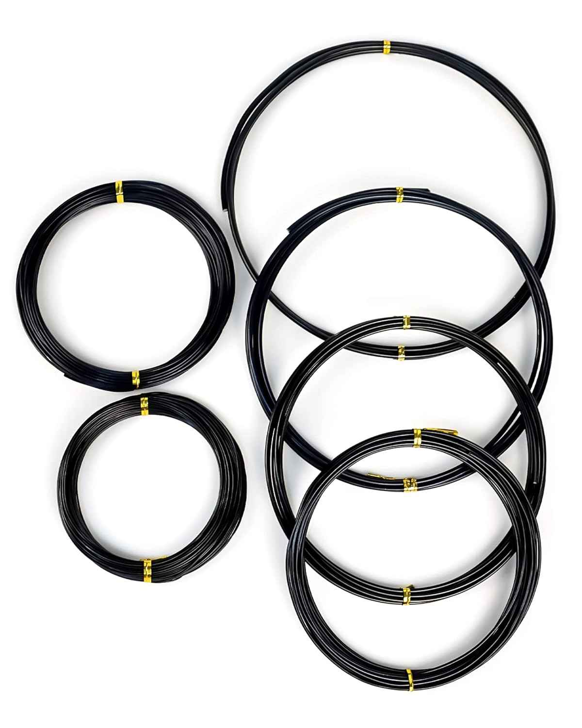 Bonsai Wire, 6 Sizes of 1mm, 1.5mm, 2mm, 2.5mm, 3mm, 4mm Black Aluminum Wire, Total 152 Feet Bonsai Tool Kit, 300 Grams Bonsai Tree Wire for Bonzai Trees Indoor by MoHern