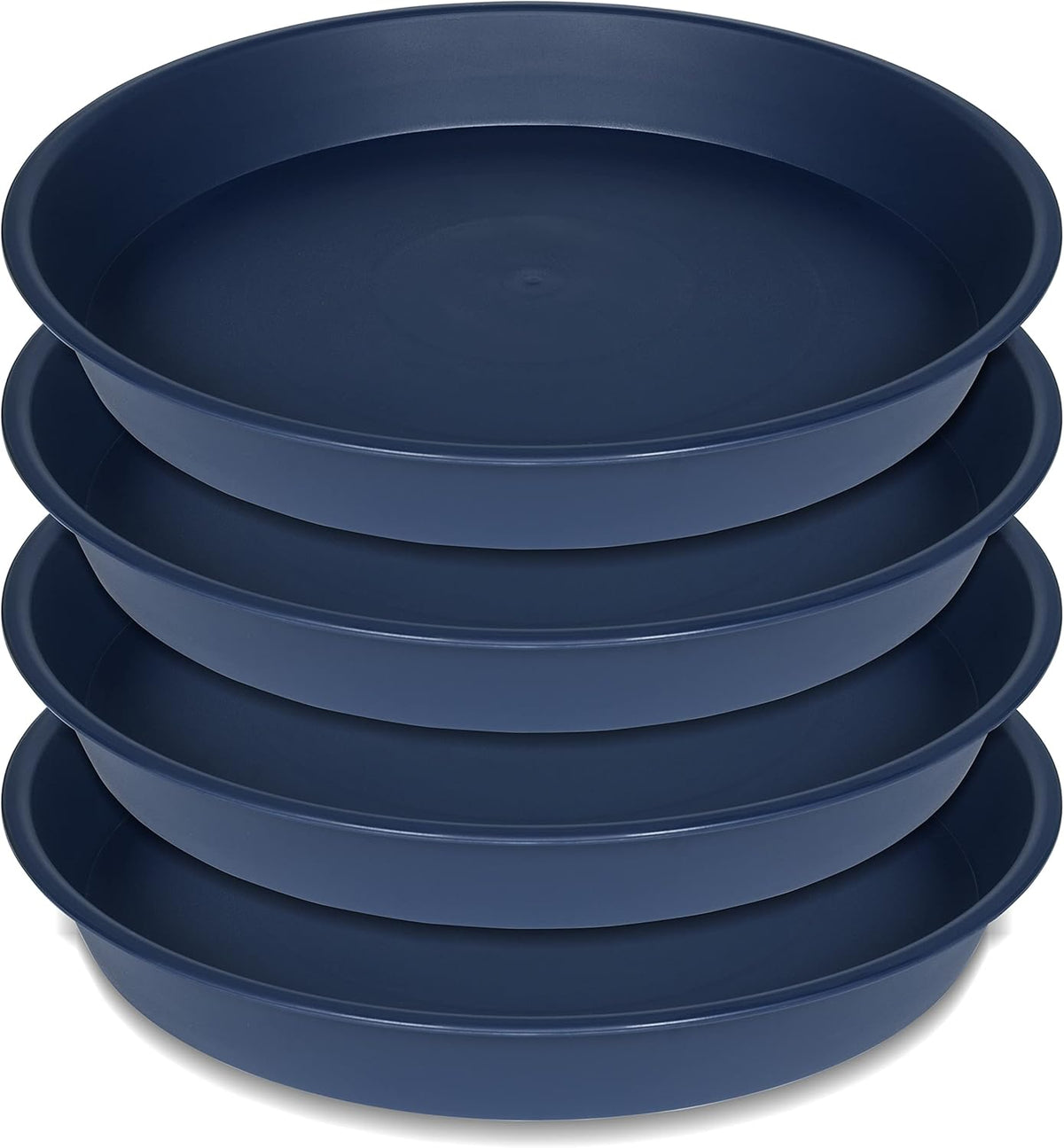 4 Pack of 14 inch Plant Saucers Bird Bath Bow Round, Plastic Plant Saucer Tray for Pots, White Planters for Indoor Plants, Plant Trays for Planter 12-15" (14", Blue)
