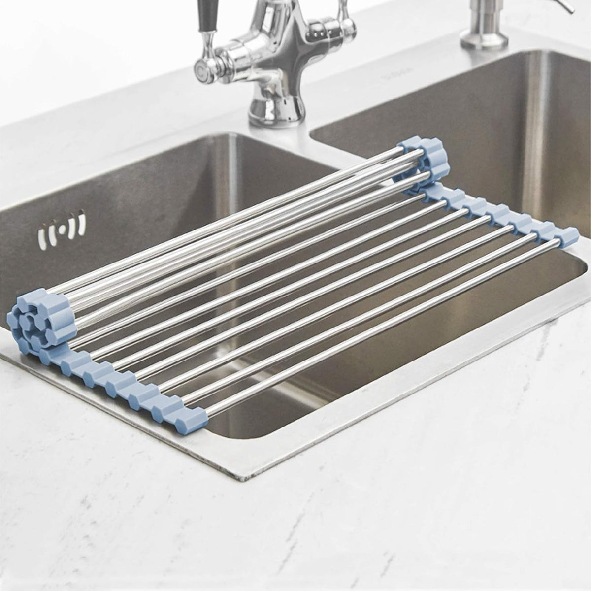 Stainless Steel Over-the-Sink Dish Drying Rack, 17.5''x11.8''
