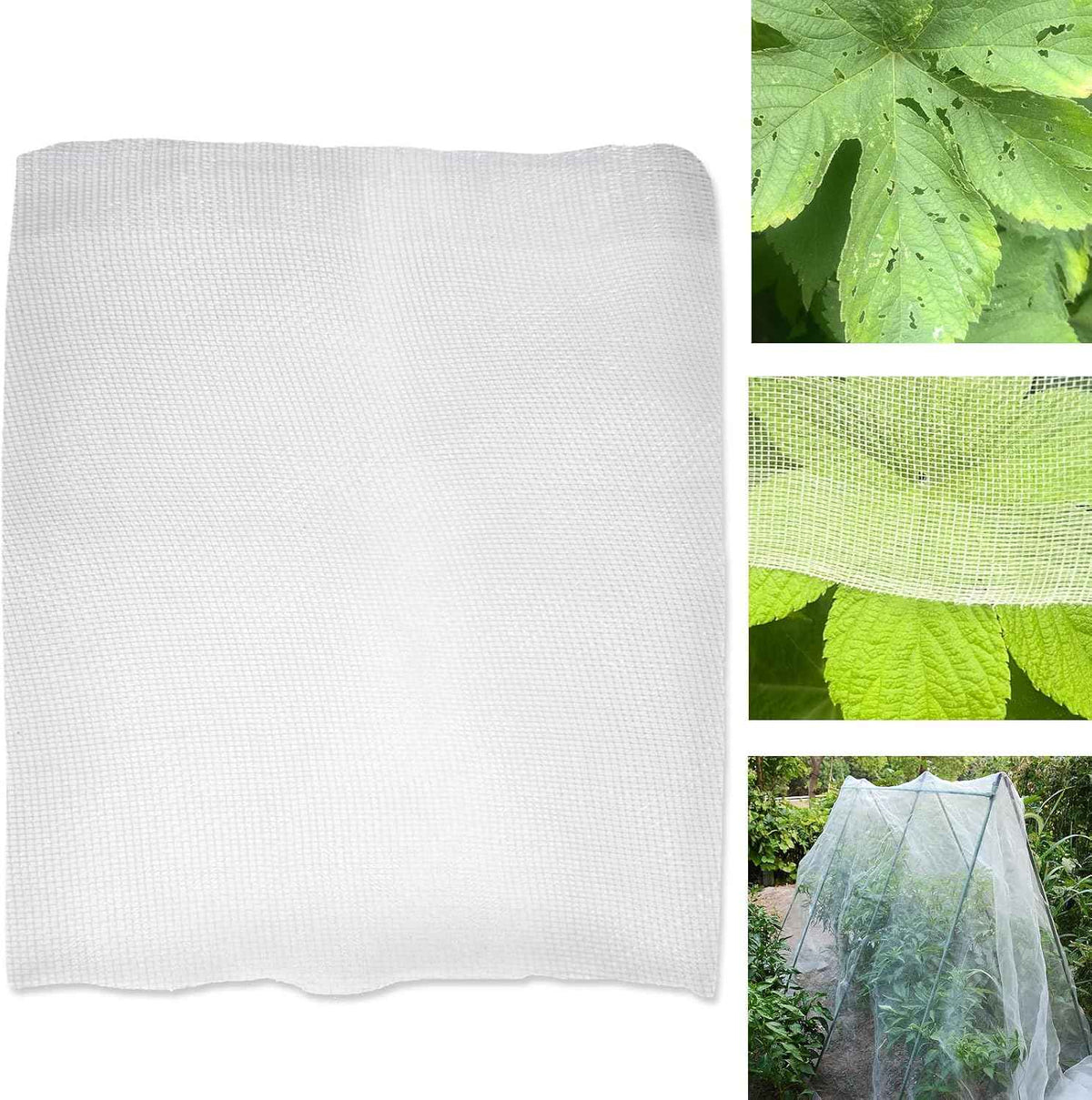 8x12Ft Garden Netting, Fine Mesh Insect Netting for Plant Protection, Mosquito Bug Bird Barrier Mesh Cover for Vegetables Fruits Flowers Raised Beds