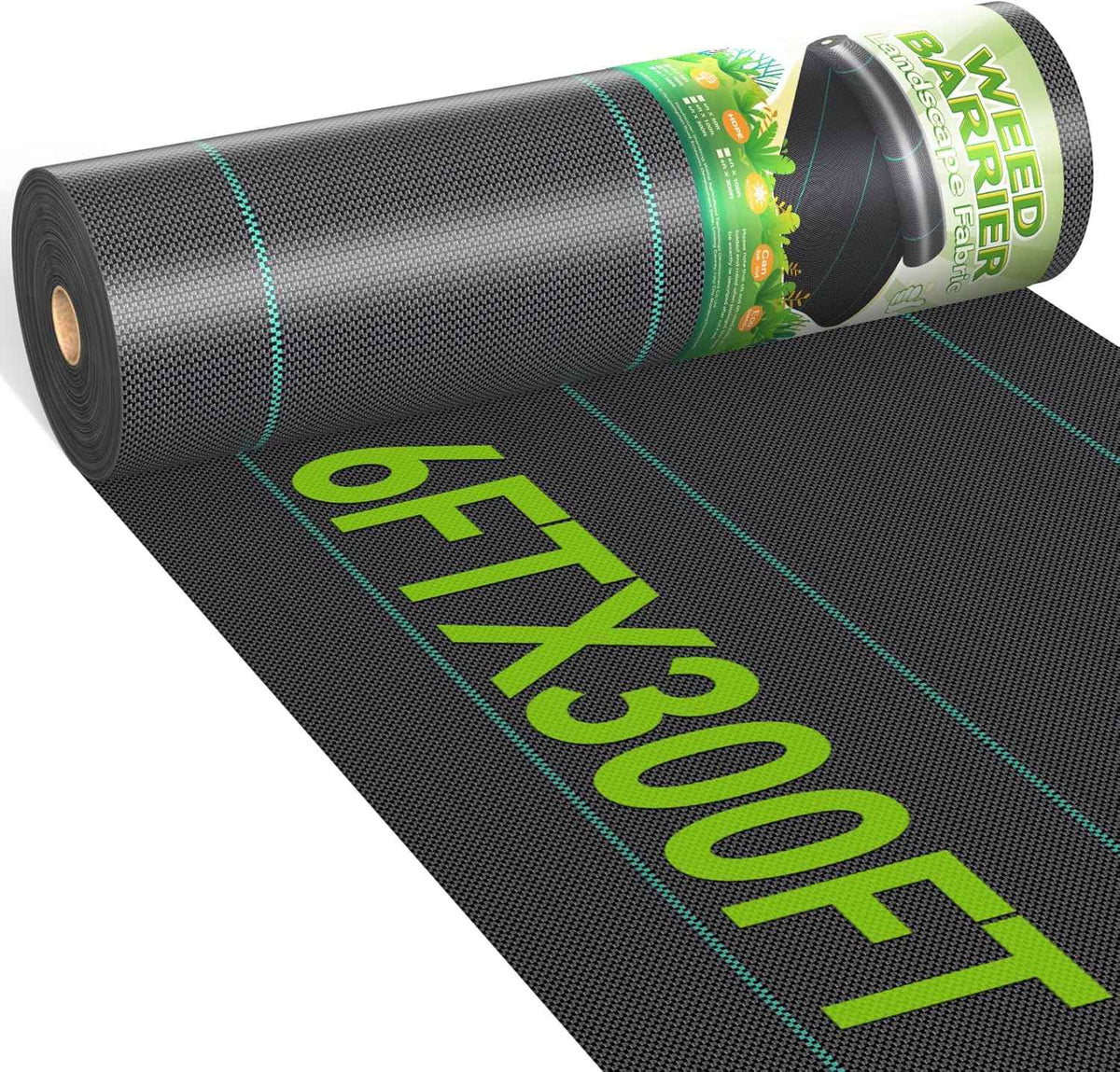 6ftx300ft Weed Barrier Landscape 3.2oz Fabric Heavy Duty, Woven Weed Control Cloth, Woven Geotextile Fabric for Underlayment, Gardening Ground, Commercial Driveway Weed Block Cover Mat