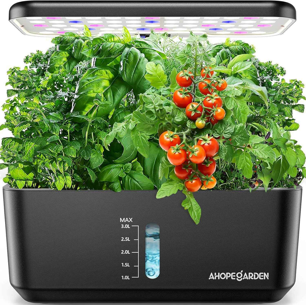 Ahopegarden Indoor Garden Hydroponics Growing System: 10 Pods Plant Germination Kit Herb Vegetable Growth Lamp Countertop with LED Grow Light - Hydrophonic Planter Grower Harvest Lettuce
