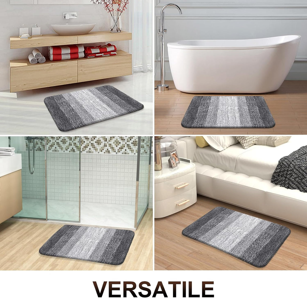 Quick-Dry Microfiber Bath Mat – 30 × 20 Inch Non-Slip Rug