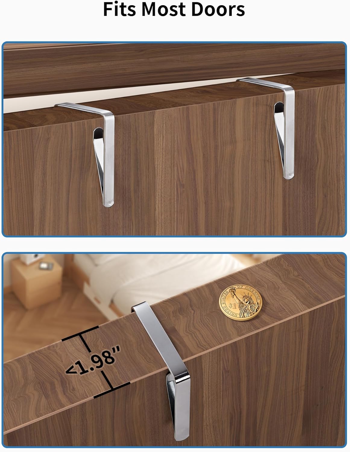 Over the Door Organizer for Bedroom – 5 Shelf Grey - Field & Nook