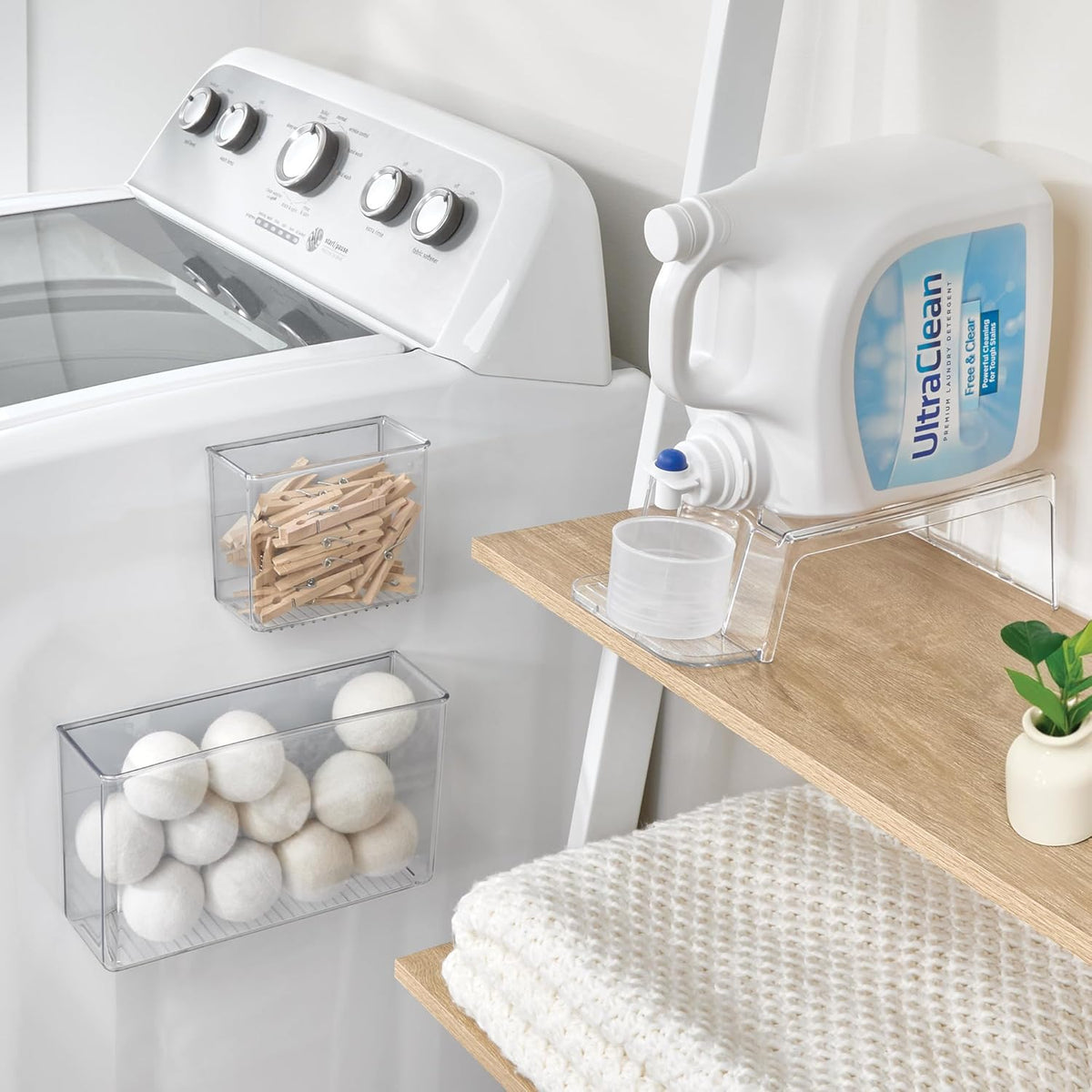 iDesign Laundry Detergent Holder, Clear | Liquid Detergent Stand, Laundry Room Organization - Field & Nook
