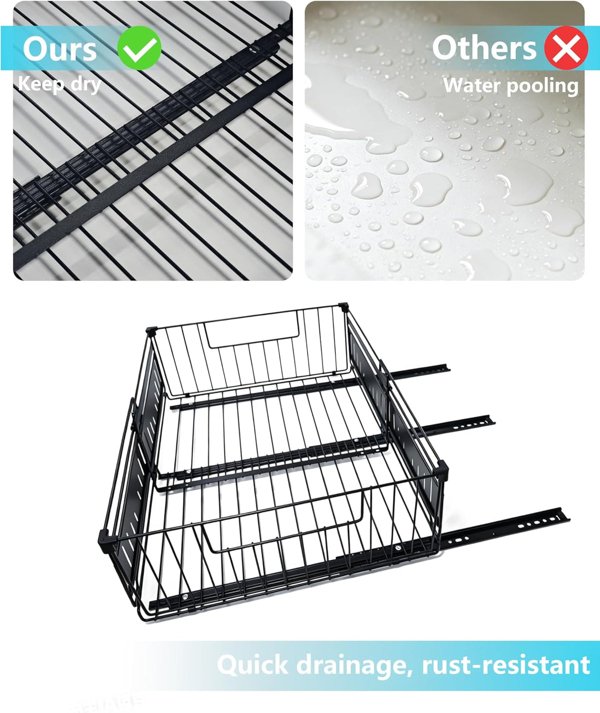 KimHong 2 Pack Pull Out Cabinet Organizer, 12.4"-19.5"