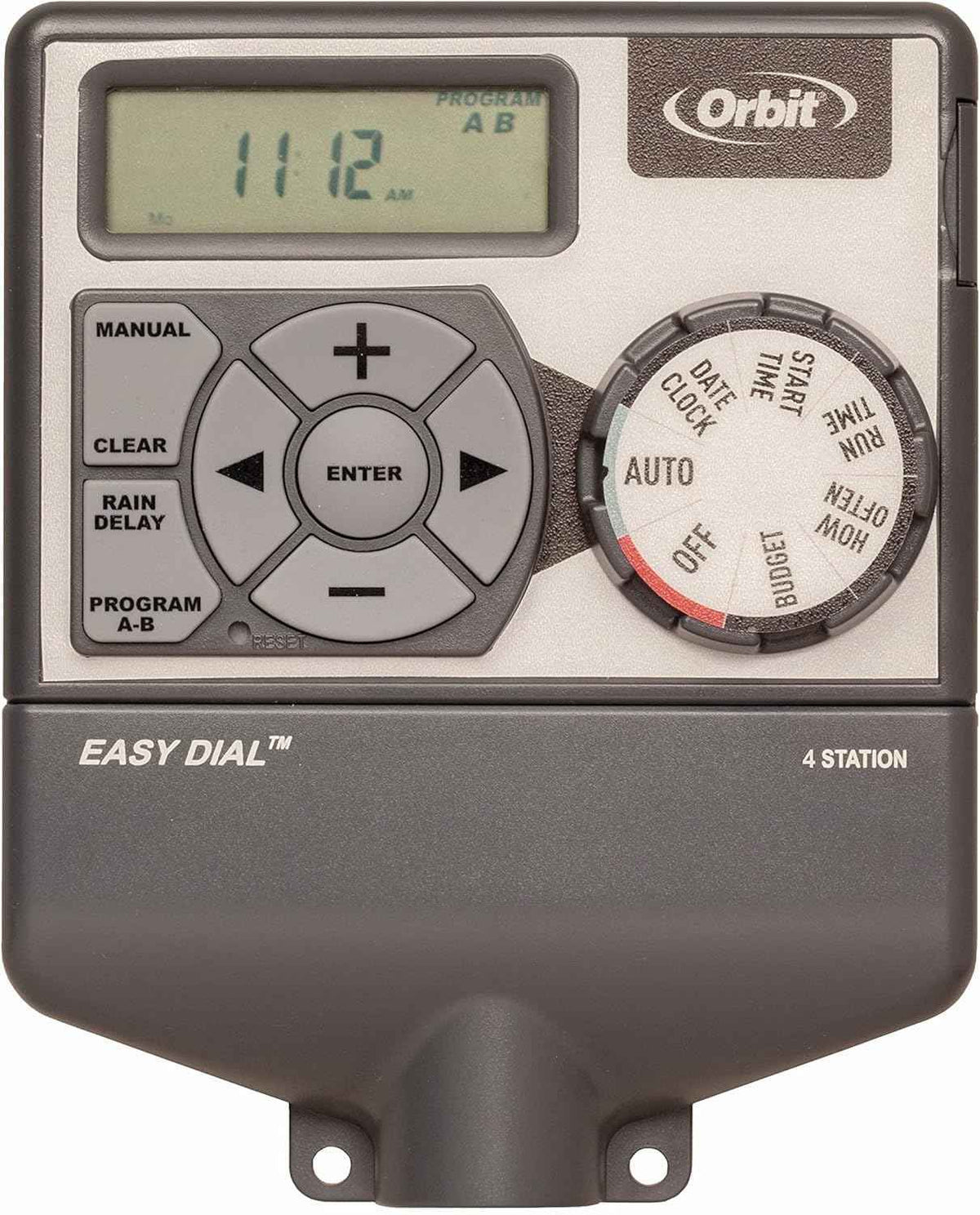 Orbit Easy Dial 4-Station Irrigation System Controller, Indoor, Grey, 28964