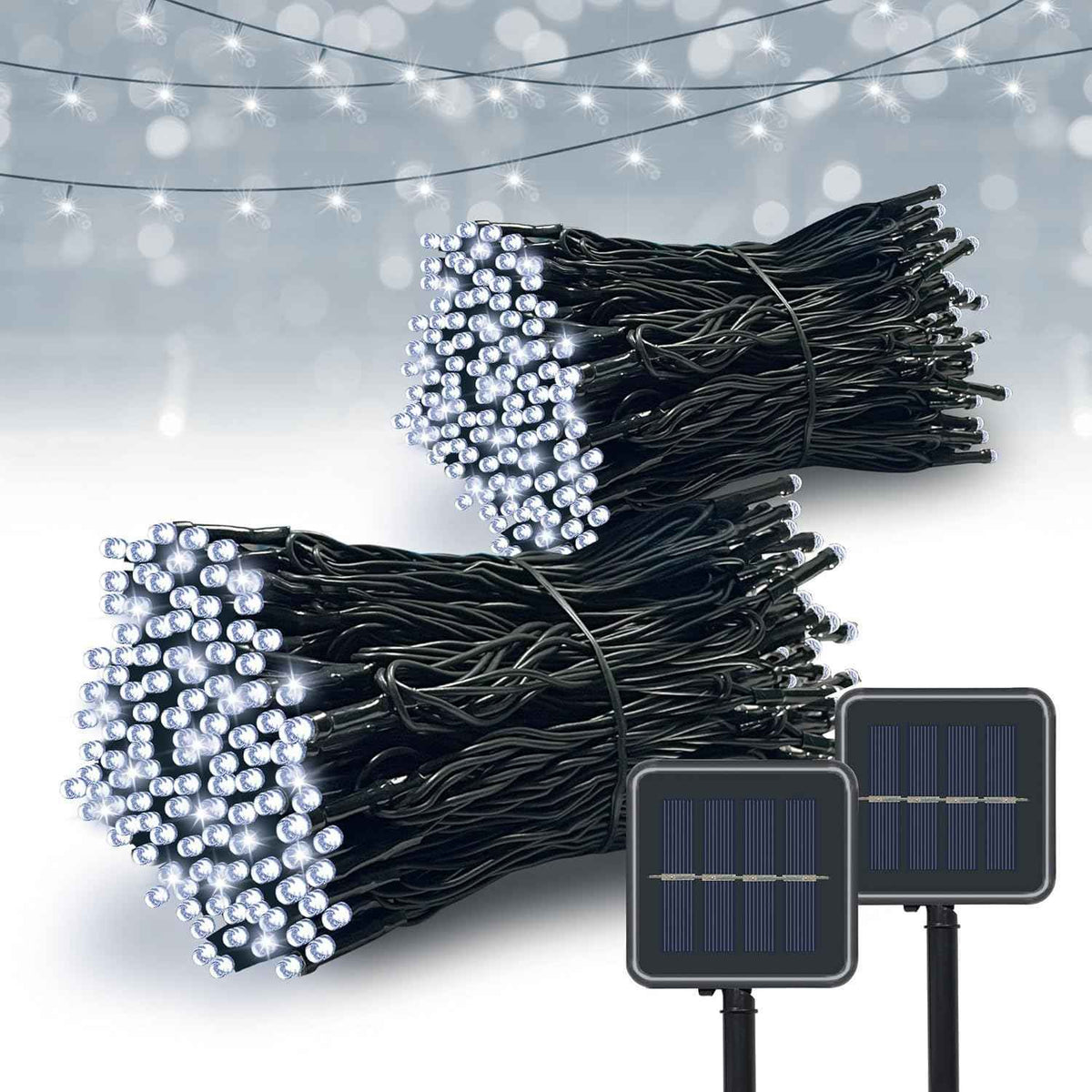 Vimorg Solar String Lights Outdoor, 2 Pack 79FT 200 LED Waterproof Solar Christmas Lights with 8 Lighting Modes for Tree Yard Garden Party Xmas Decorations