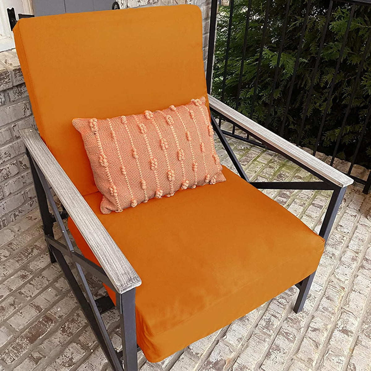 Sqodok Patio Cushion Cover 21x19 inch, 4Pack Sofa Cushion Cover Replacement | Waterproof Outdoor Cushion Cover Replacement, Outdoor Seat Cushion Slip Cover for Wicker Chair