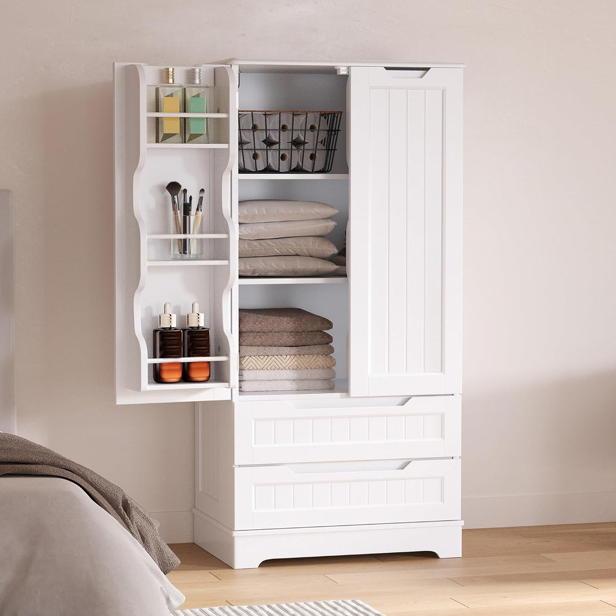 Freestanding Kitchen Pantry Cabinet – 47-Inch Adjustable Storage