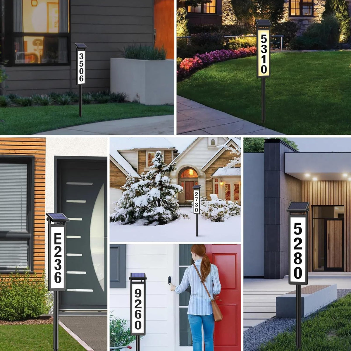 Illuminated Solar Address Sign – Waterproof Aluminum Plaque