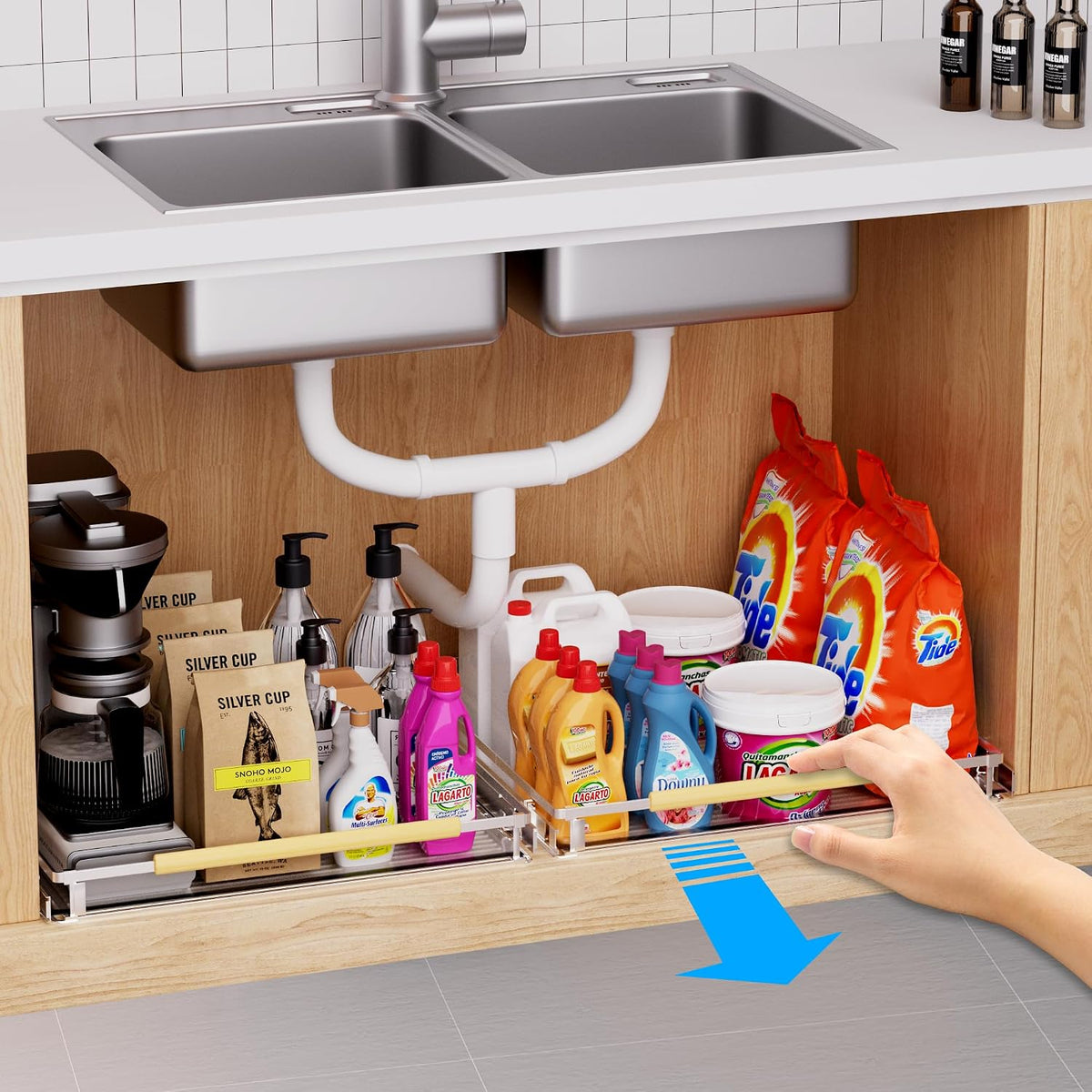 Expandable Pull-Out Cabinet Organizer, 1 Pack