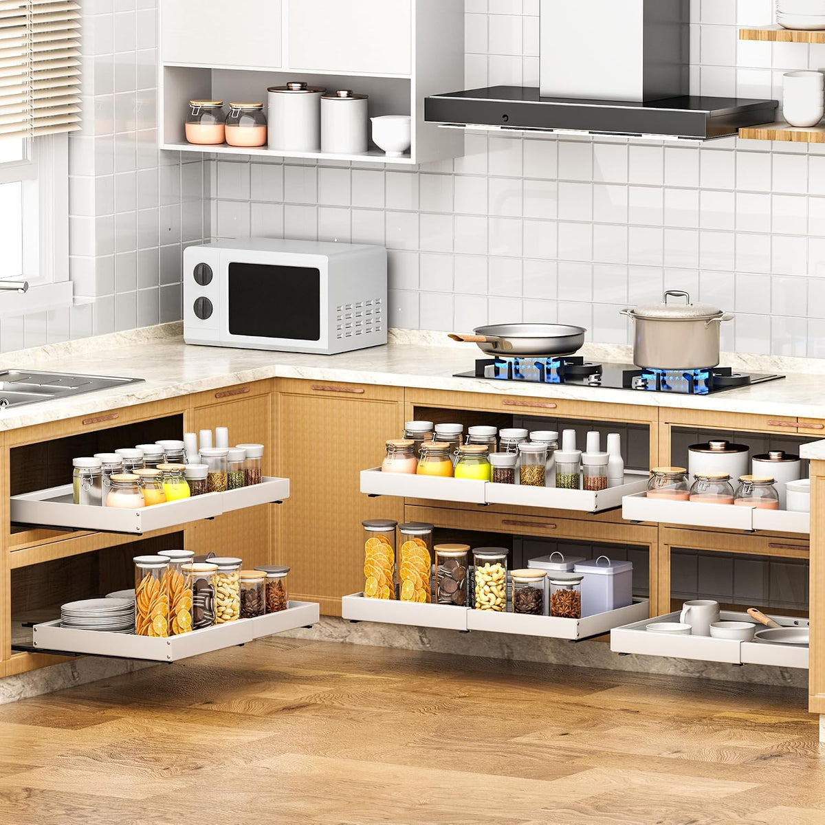 Expandable Pull-Out Cabinet Organizer – 12.6 to 21 Inches - Field & Nook