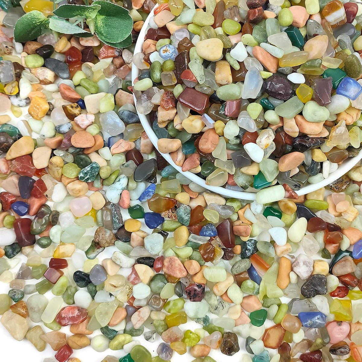2LB Colorful Pebbles for Succulent, 3/8 Inch Natural River Rocks for Plants, Natural Decorative Polished Pebbles for Cactus,Vases, Planters,Outdoor Gardening and Indoor Plants
