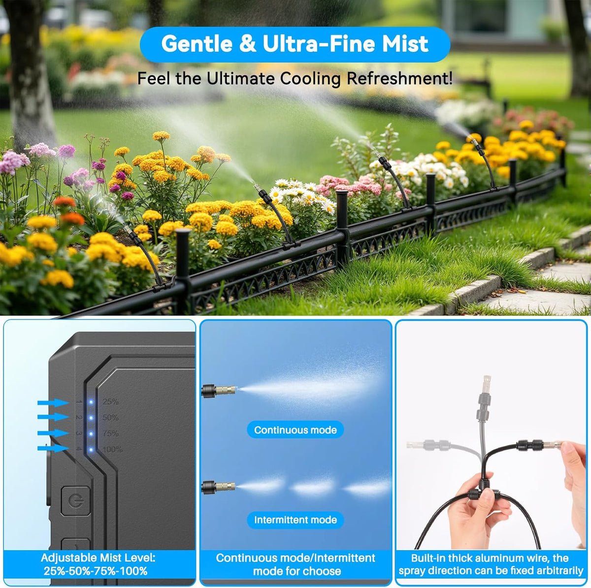 Portable Outdoor Misting System – 20 L Tank, 26 ft Hose