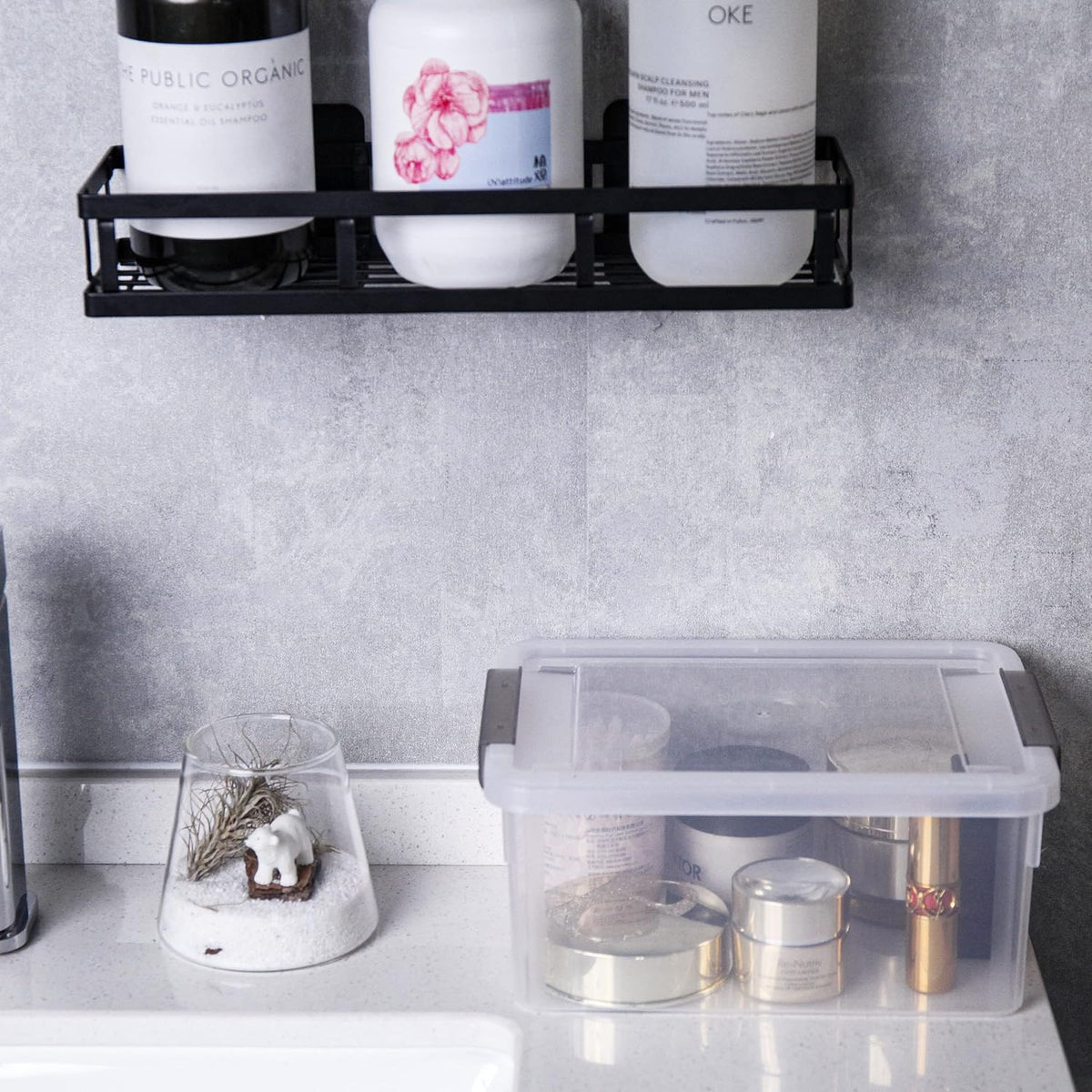 Citylife 4 Packs Small Storage Bins with Lids 3.2 QT Plastic Storage Containers for Organizing Stackable Clear Storage Boxes - Field & Nook