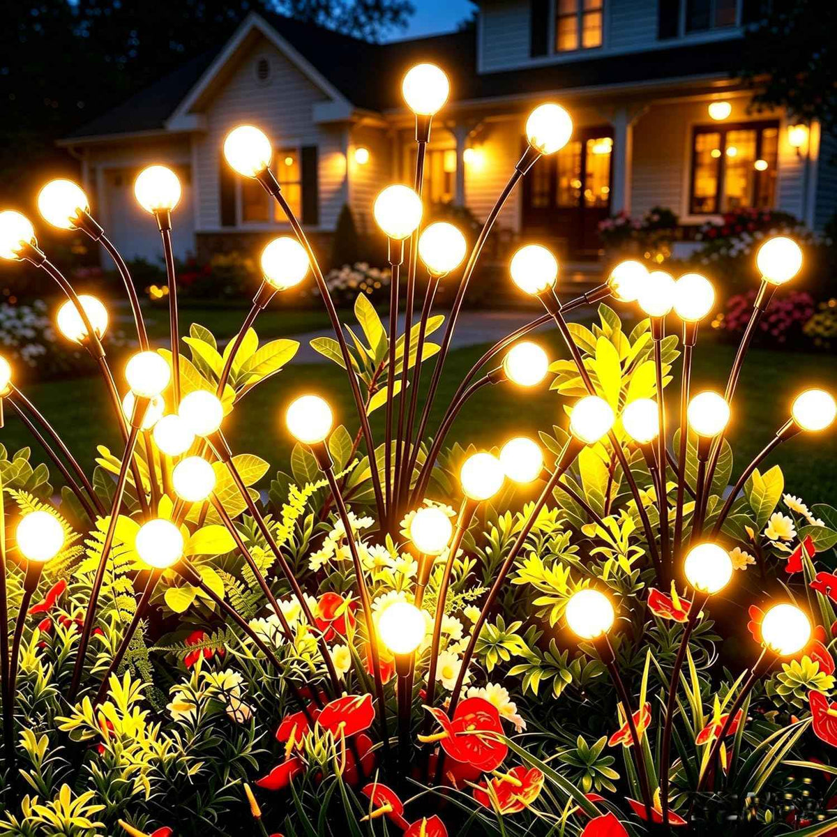 vignuto Solar Lights Outdoor Waterproof 4 Pack of 32 LEDs Garden Patio Firefly Decoration Unique Gifts Women Grandparents