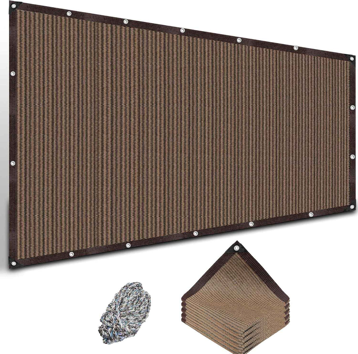 Shade Cloth with Grommets and Ropes, 80% UV-Blocking Sun Shades Outdoor Patio, 10 X 20 FT Pergola Shade Cover, Mesh Sun Shades for Greenhouse, Garden, Backyard