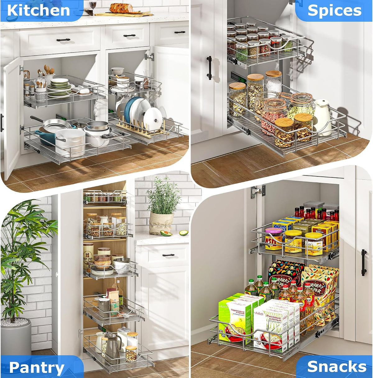 WelFurGeer 2-Tier Pull-Out Cabinet Organizer