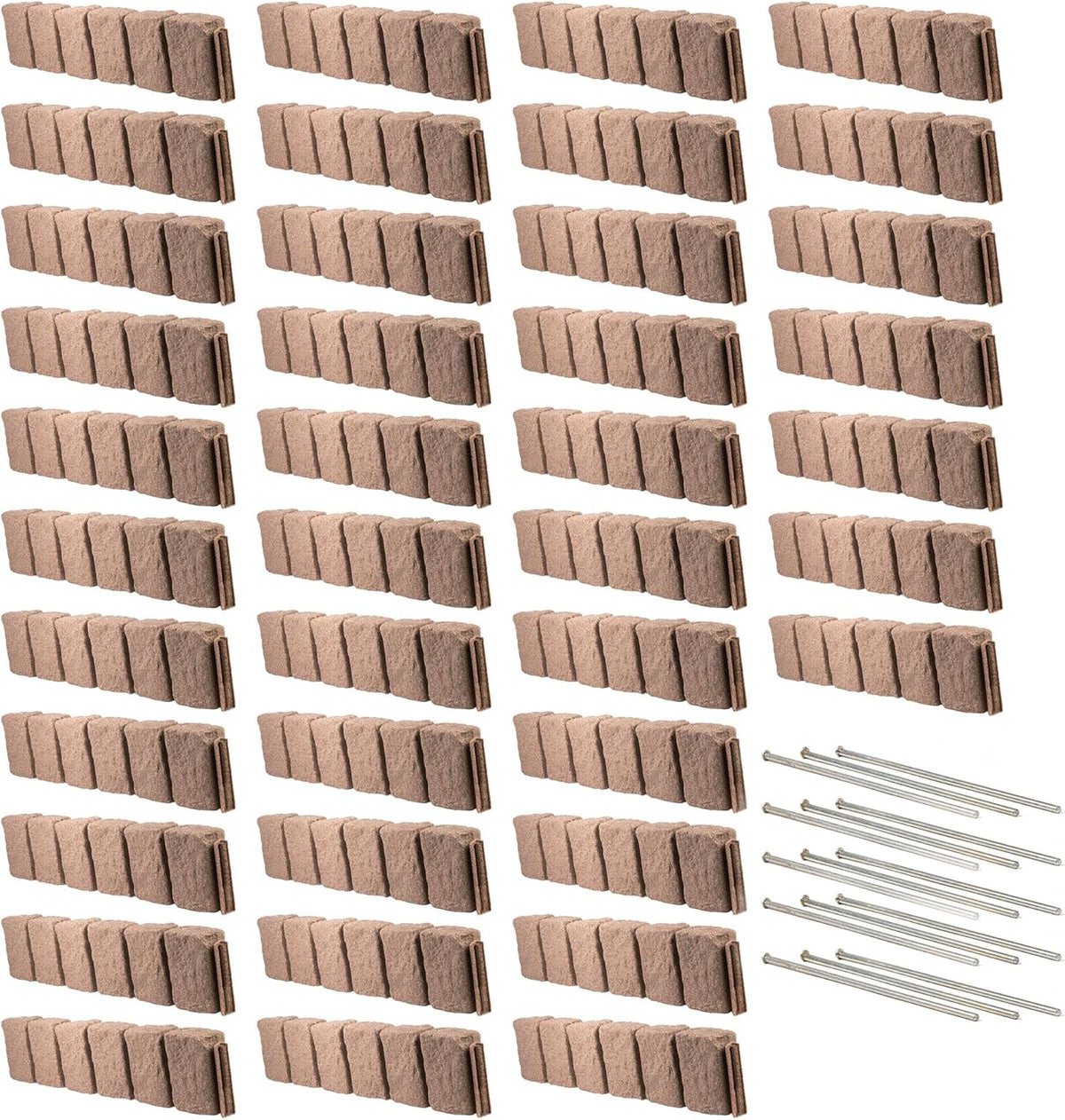 Beuta Landscape Edging | Garden Edging Border | Faux Stone Block XL for Lawn Edging, Flower Beds & Yard Edging – 40 Pack | Each Section Has 6 Blocks 48" L x 4" W x 9.5" H | 120 Spikes | Cobblestone